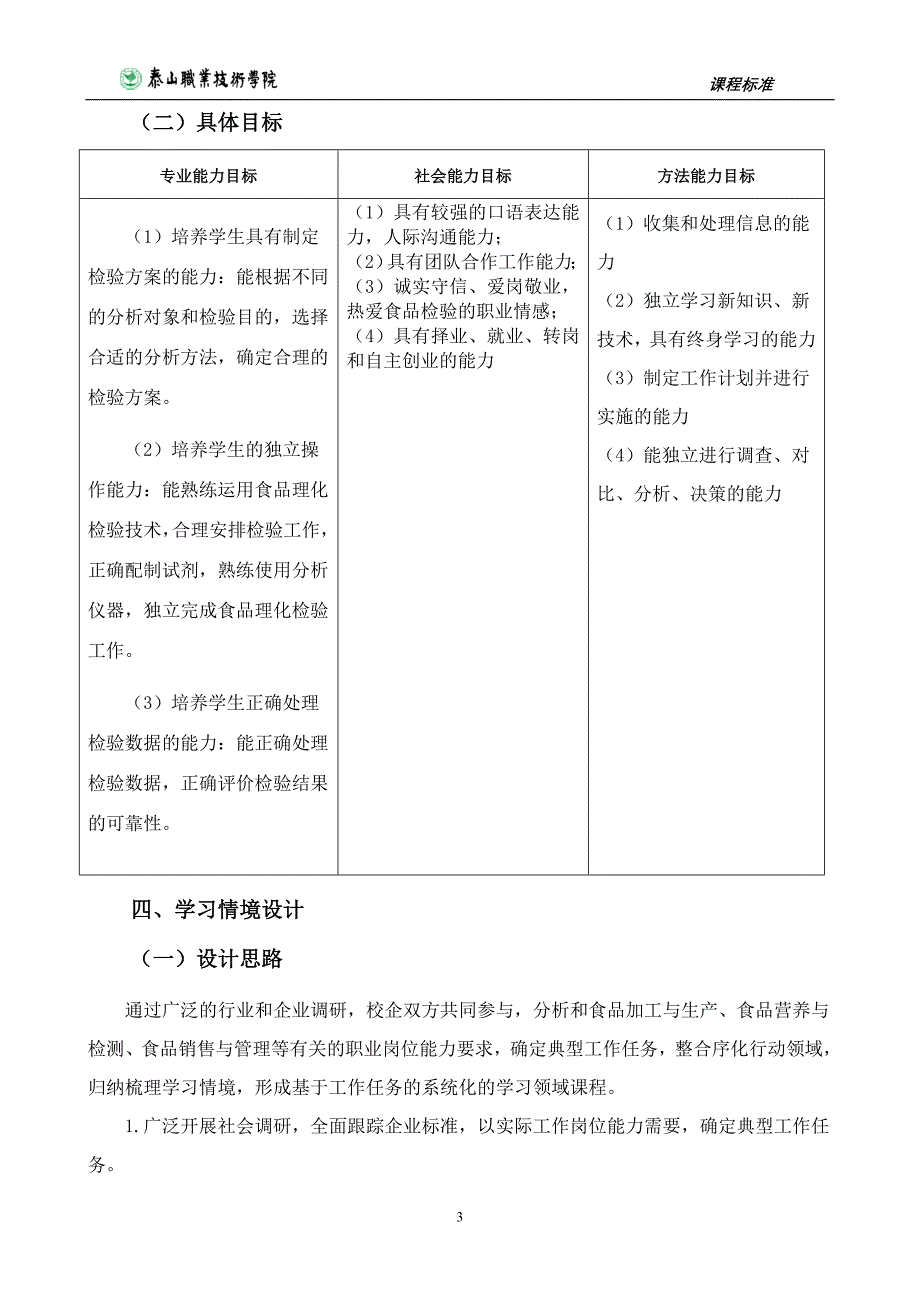 食品理化检测课程标准_第3页