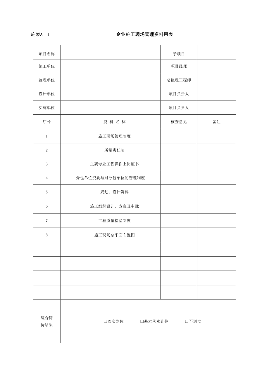 [工程管理表格]湖北省土地整治工程施工统一用表_第2页