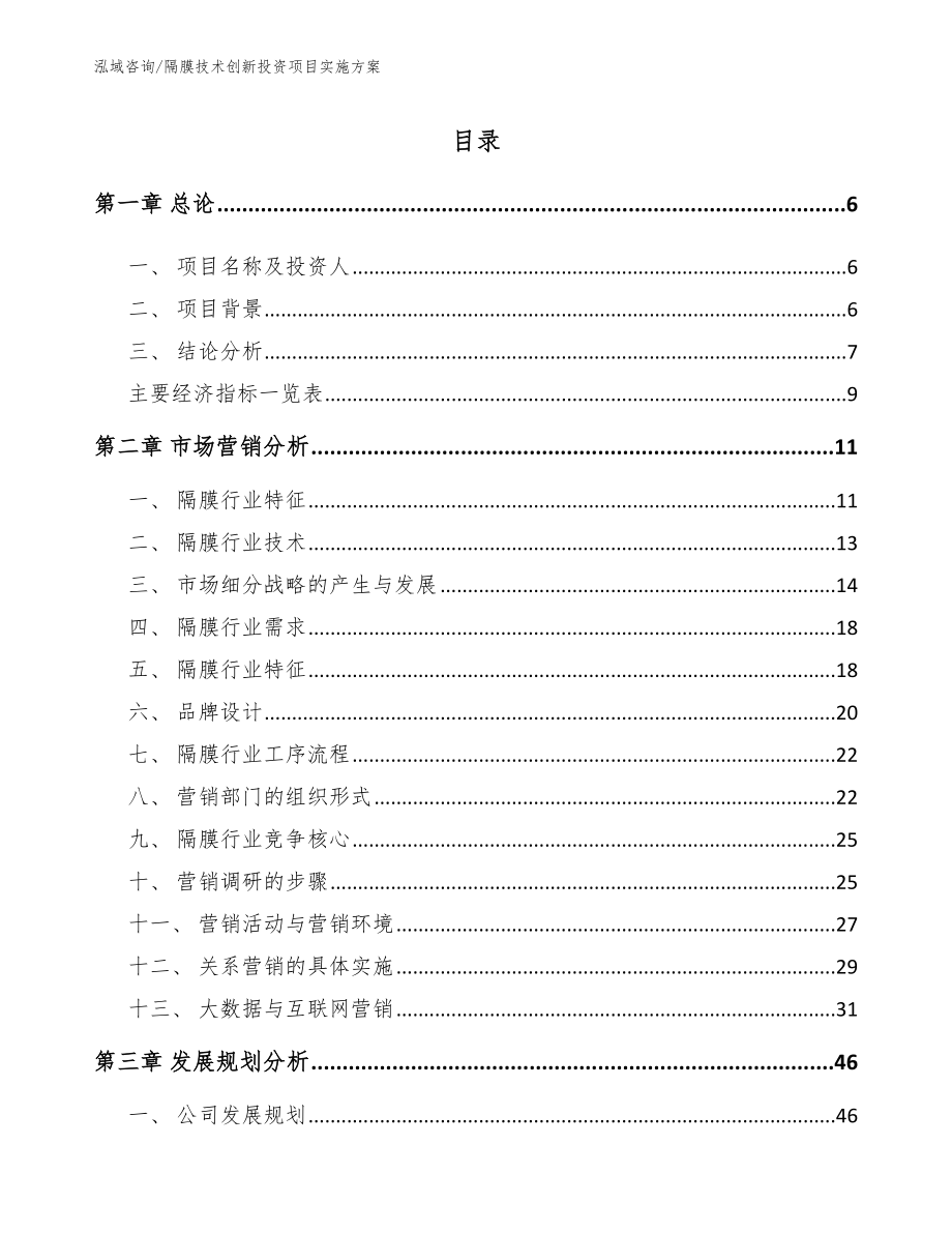 隔膜技术创新投资项目实施方案_第2页