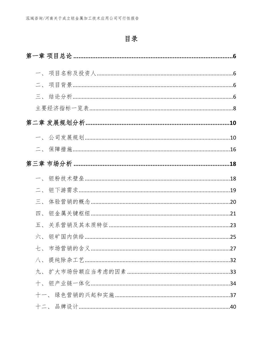 河南关于成立钽金属加工技术应用公司可行性报告【参考范文】_第2页