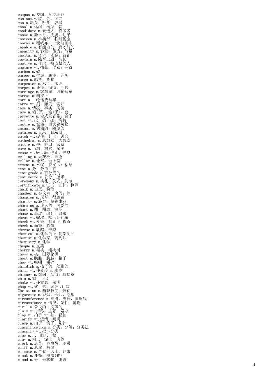 英语四级词汇word.doc_第4页