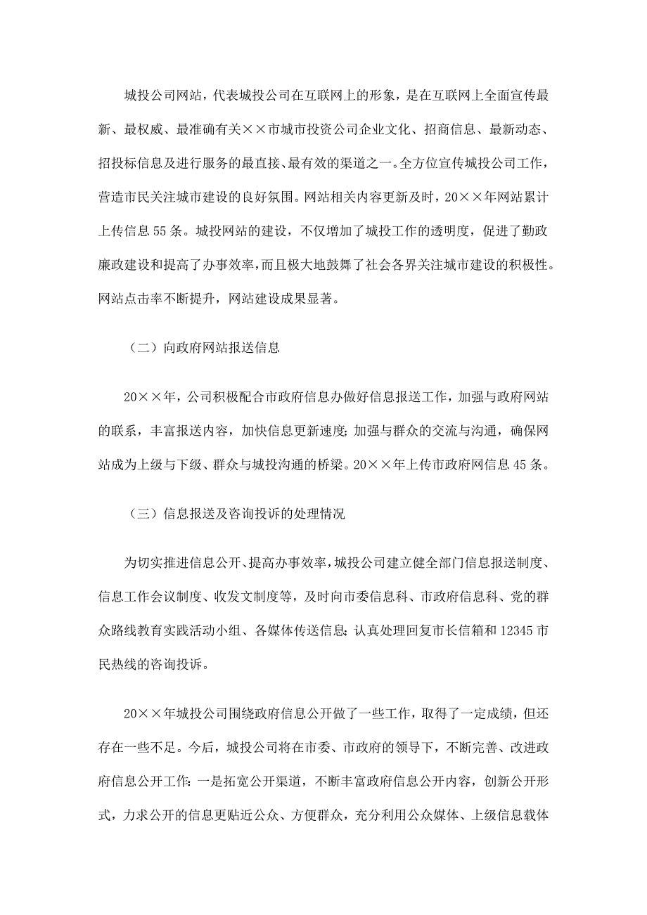 城投集团政府信息公开工作总结精选_第2页