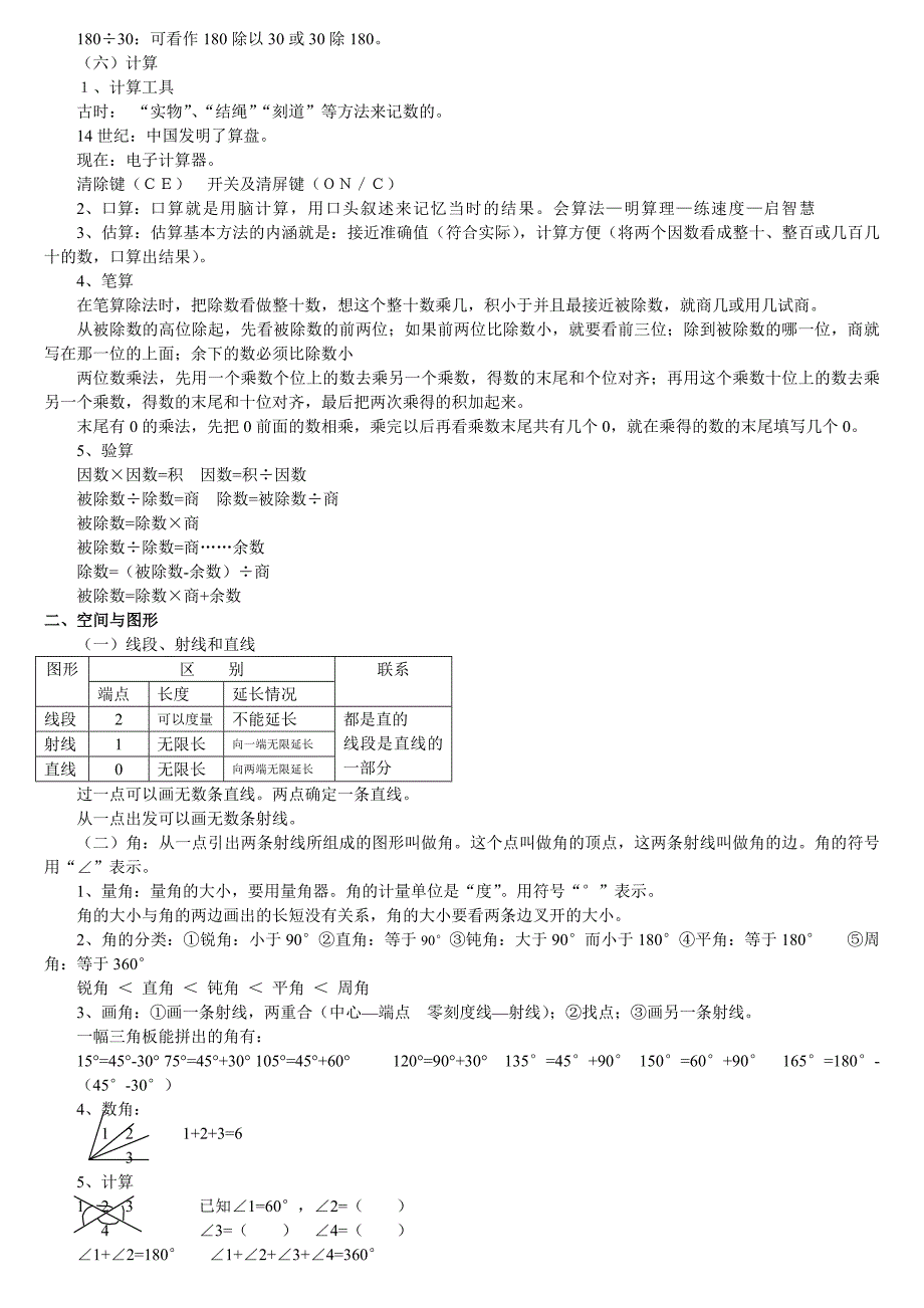 人教版小学第七册数学期末总复习_第2页