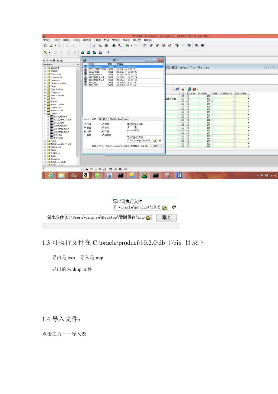 Oracle中的导入导出表及数据_第2页