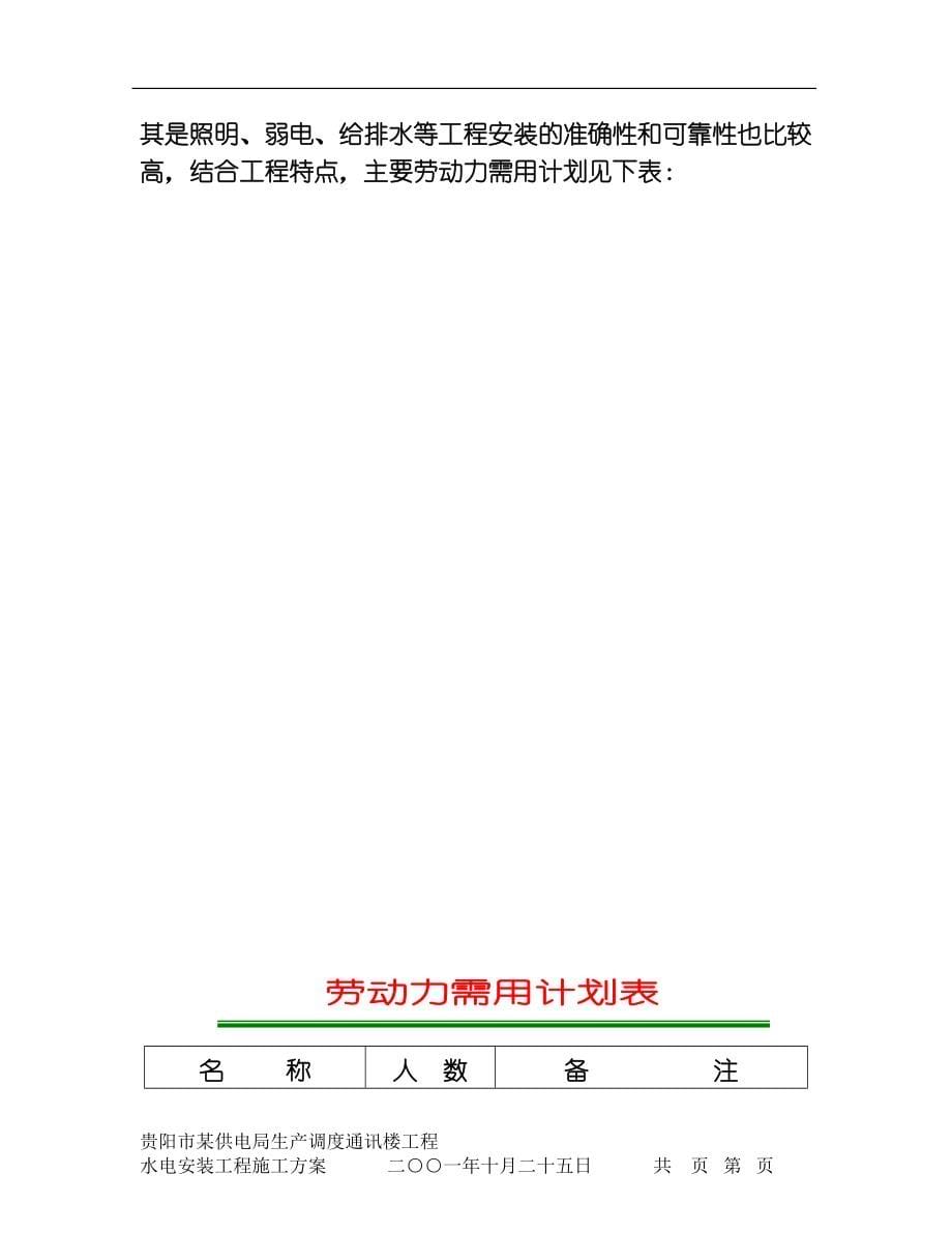 贵阳市供电局生产调度通讯楼水电安装工程施工组织设计典尚设计_第5页