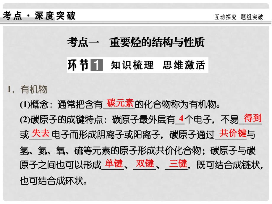 高考化学总复习 第九章 重要的烃 煤 石油和天然气的综合应用课件第1课时_第2页