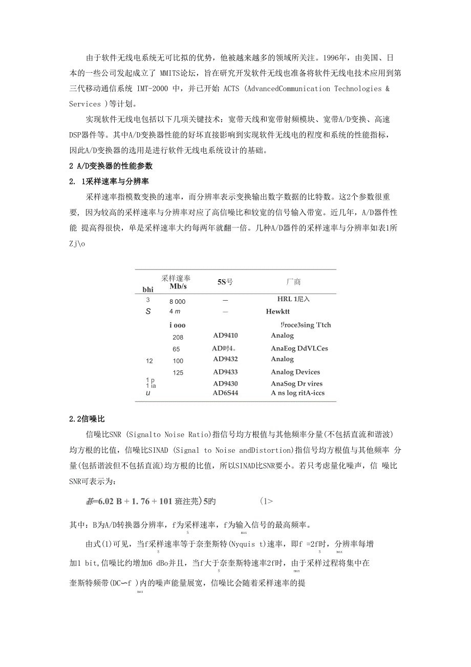 软件无线电设计的A／D采样分析_第2页