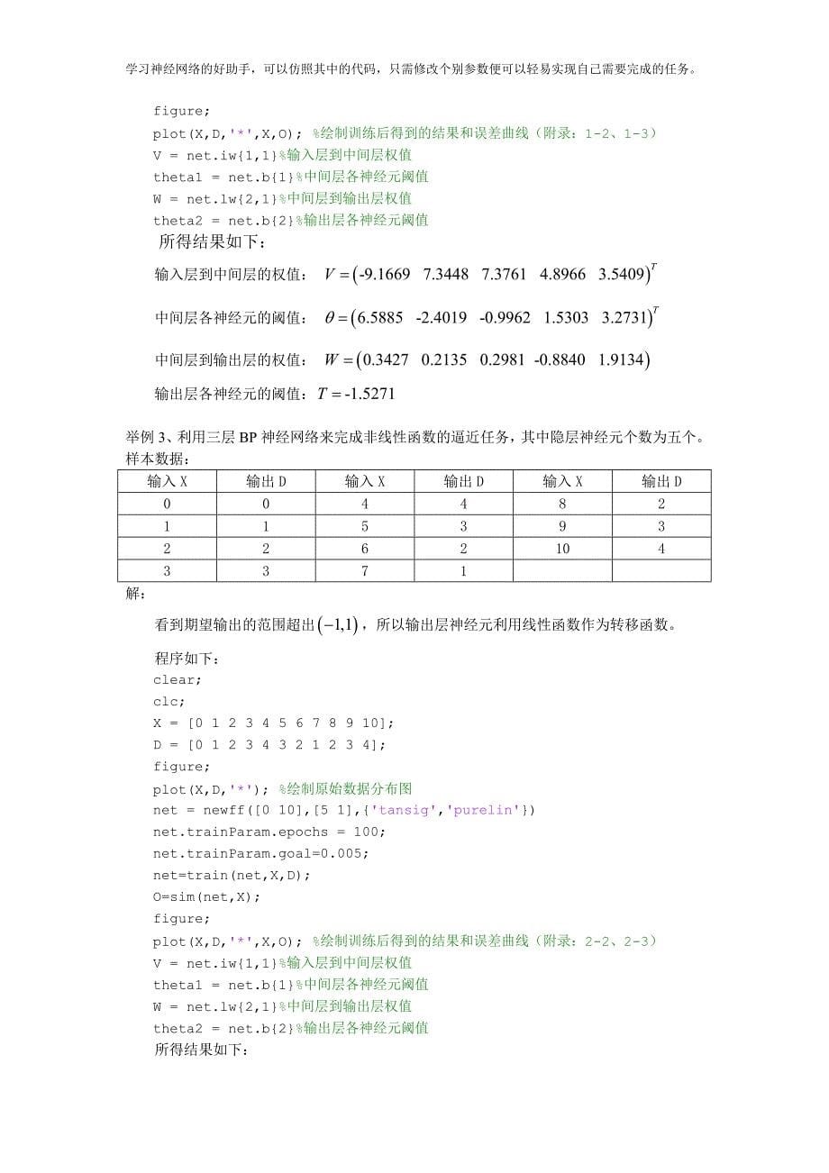 BP神经网络matlab实例(简单而经典).doc_第5页