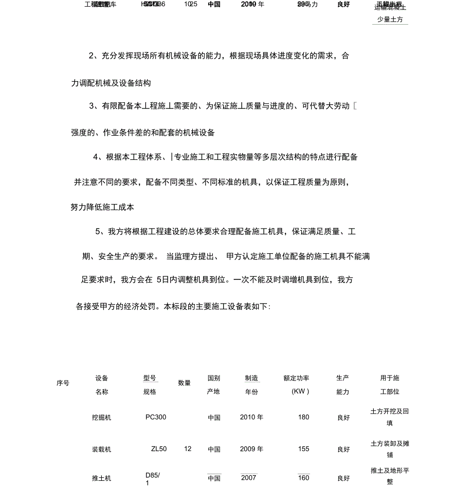 施工机械、工程材料和劳动力计划_第4页