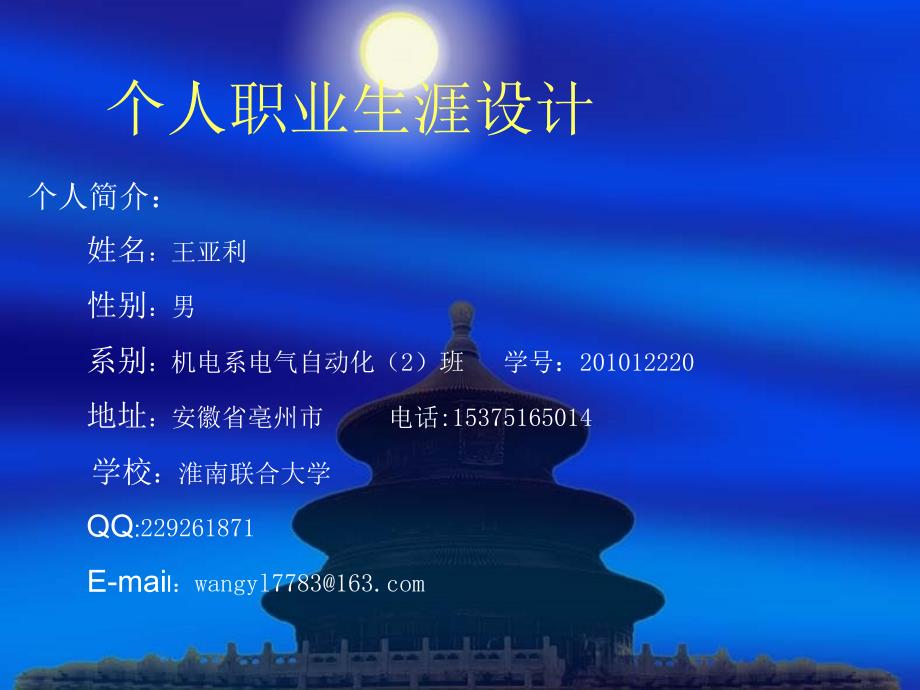 王亚利没完成就业策划书.ppt_第2页