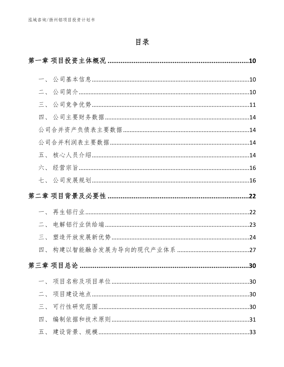 扬州铝项目投资计划书_第2页