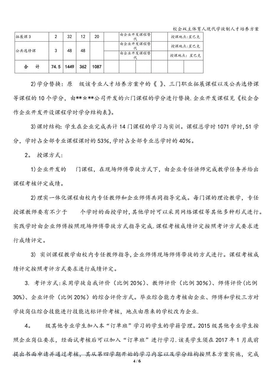 校企双主体育人现代学徒制人才培养方案.doc_第5页