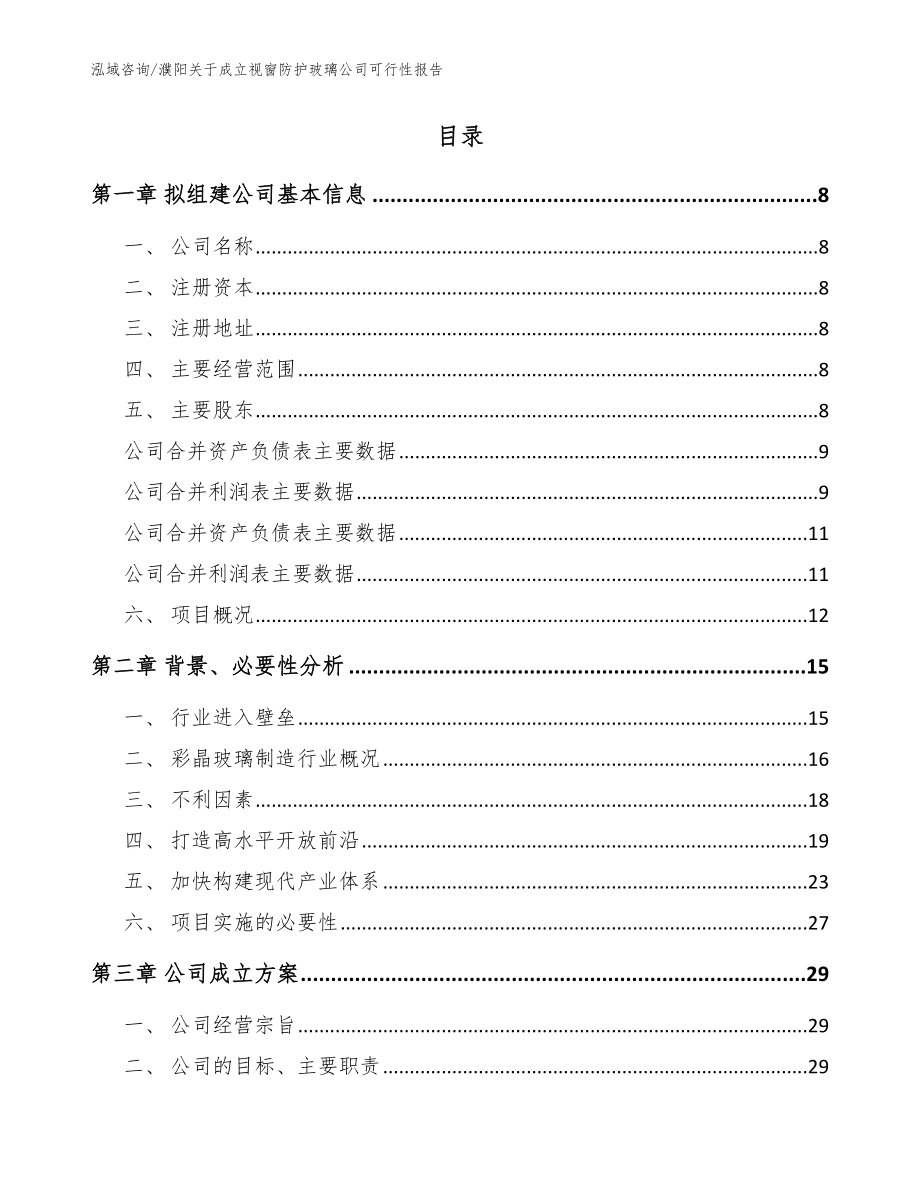 濮阳关于成立视窗防护玻璃公司可行性报告_范文_第2页