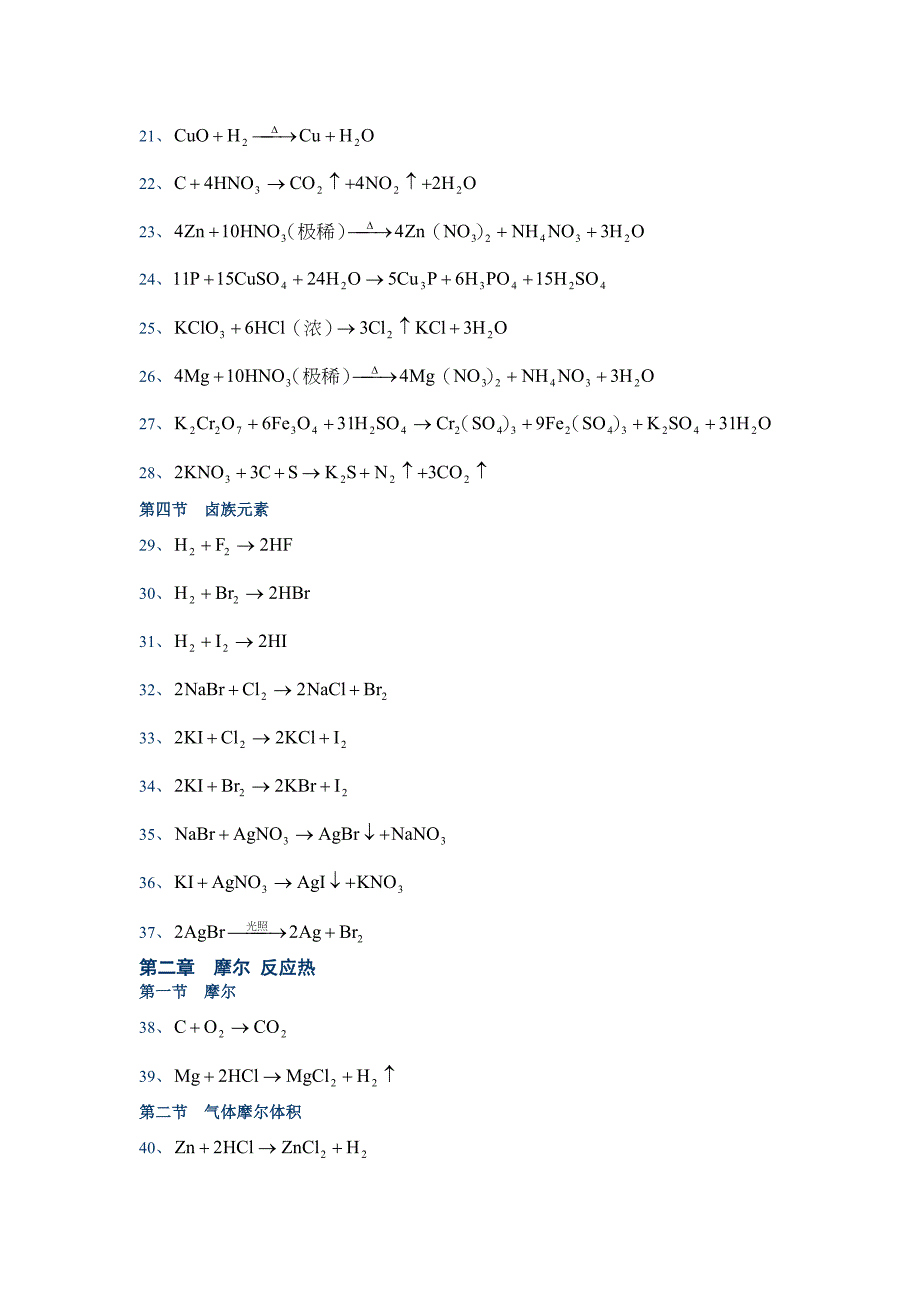 高中化学方程式大全(完整版)_第2页