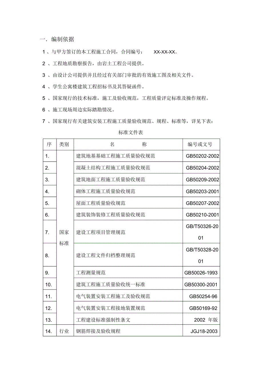 学生公寓楼砖混结构工程施工组织设计书_第2页