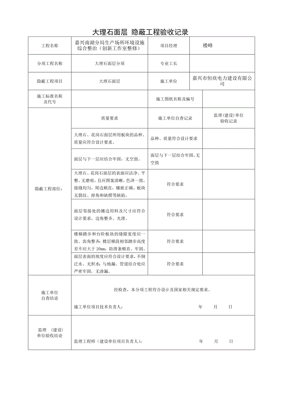 装饰装修隐蔽工程验收记录表(全套范例)剖析(共15页)_第3页