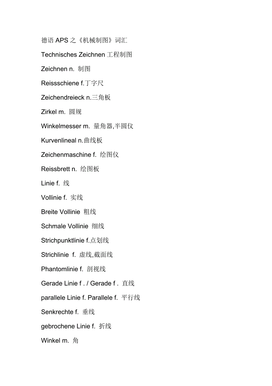 aps资料之德语机械制图词汇_第1页