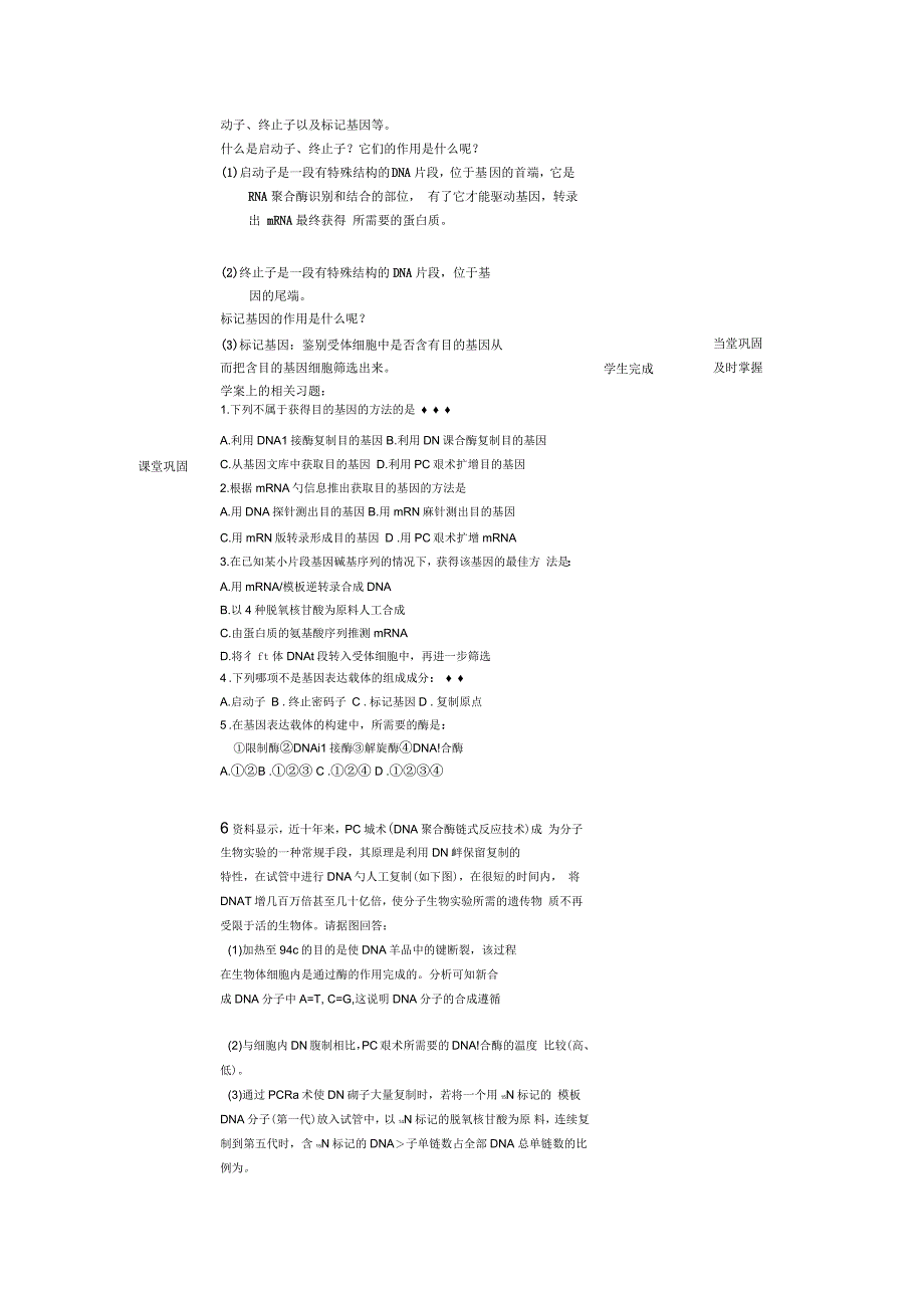 基因工程的基本操作程序教案_第4页