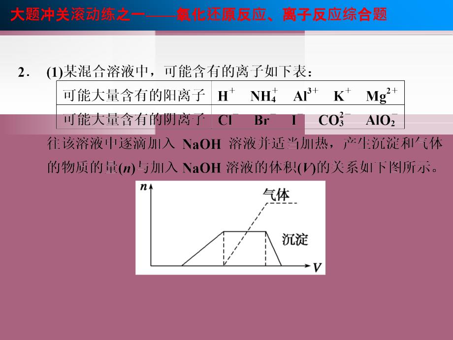 高三化学第二章化学物质及其变化大题冲关滚动练之一氧化还原反应离子反应综合题ppt课件_第4页