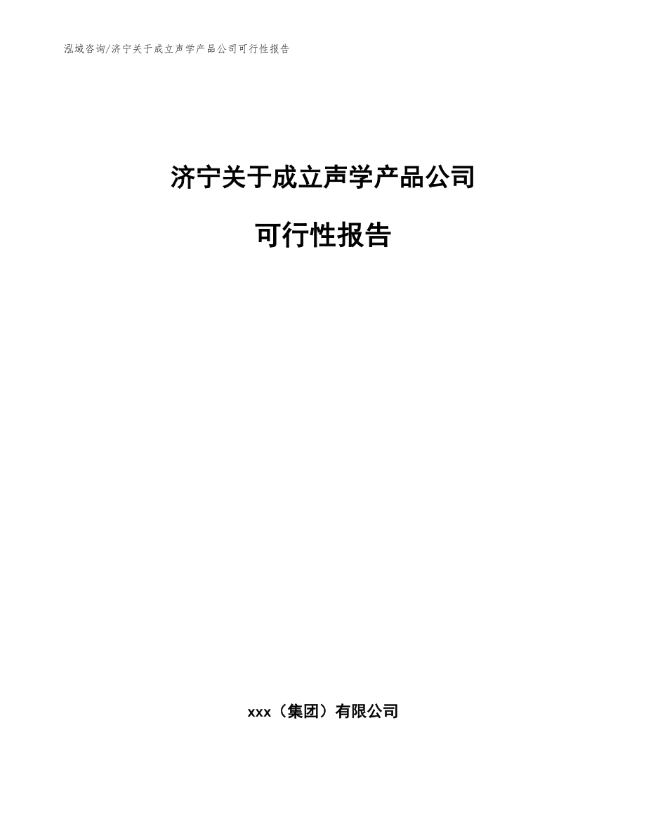 济宁关于成立声学产品公司可行性报告_模板_第1页