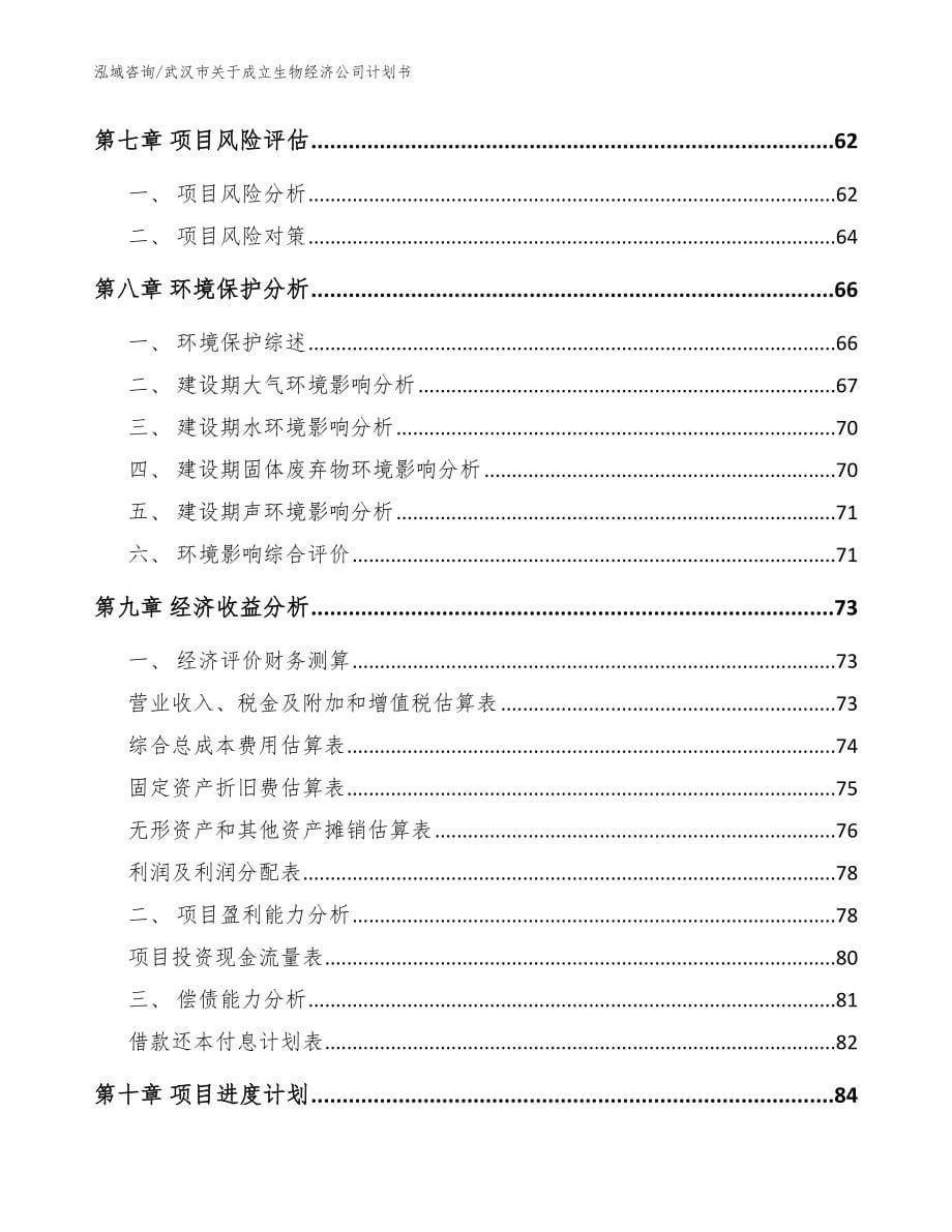 武汉市关于成立生物经济公司计划书_第5页