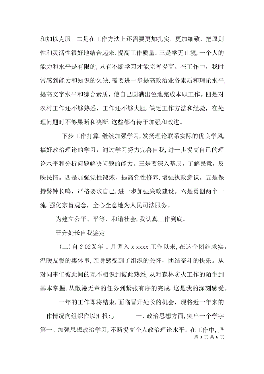 晋升处长自我鉴定两篇_第3页