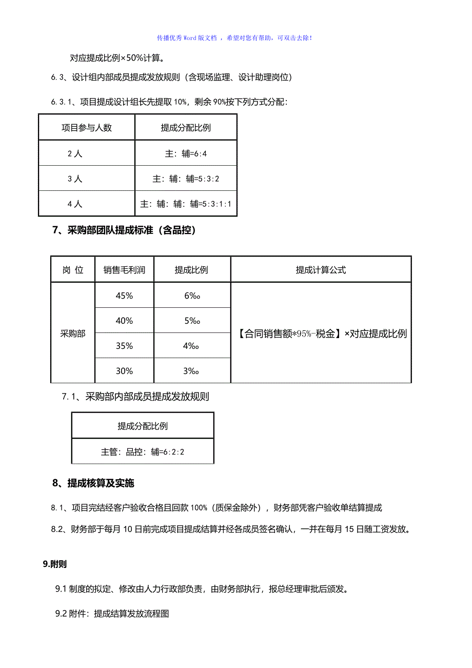 提成管理制度Word编辑_第3页