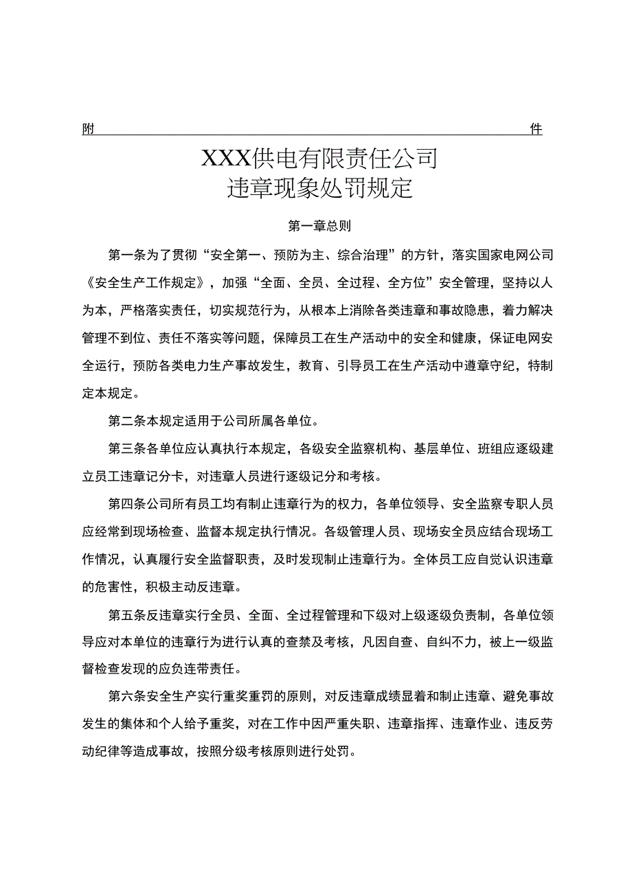 电力违章现象处罚规定_第1页