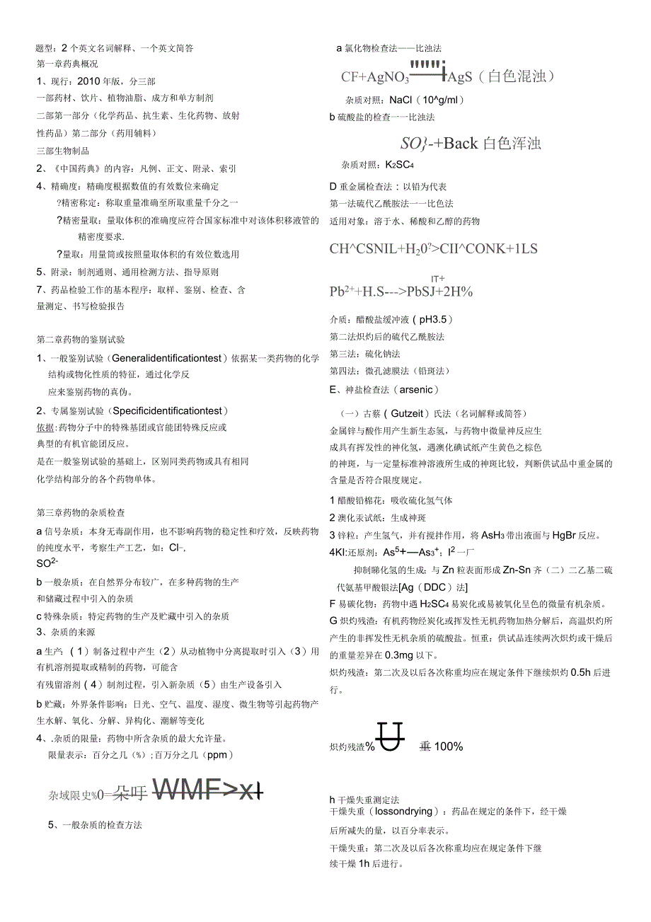 药物分析分重点_第1页