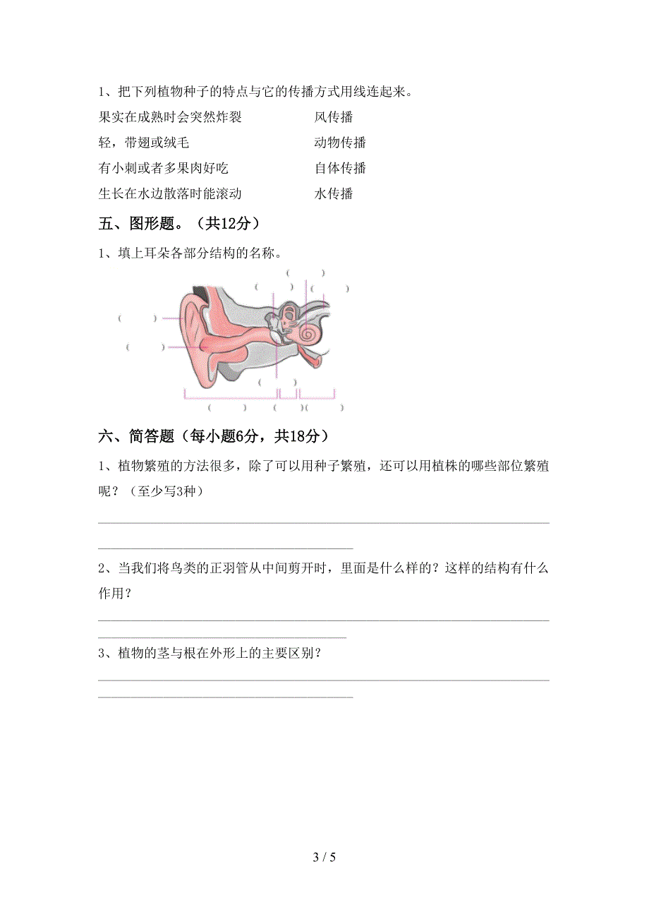 人教版四年级科学上册期中考试卷一.doc_第3页