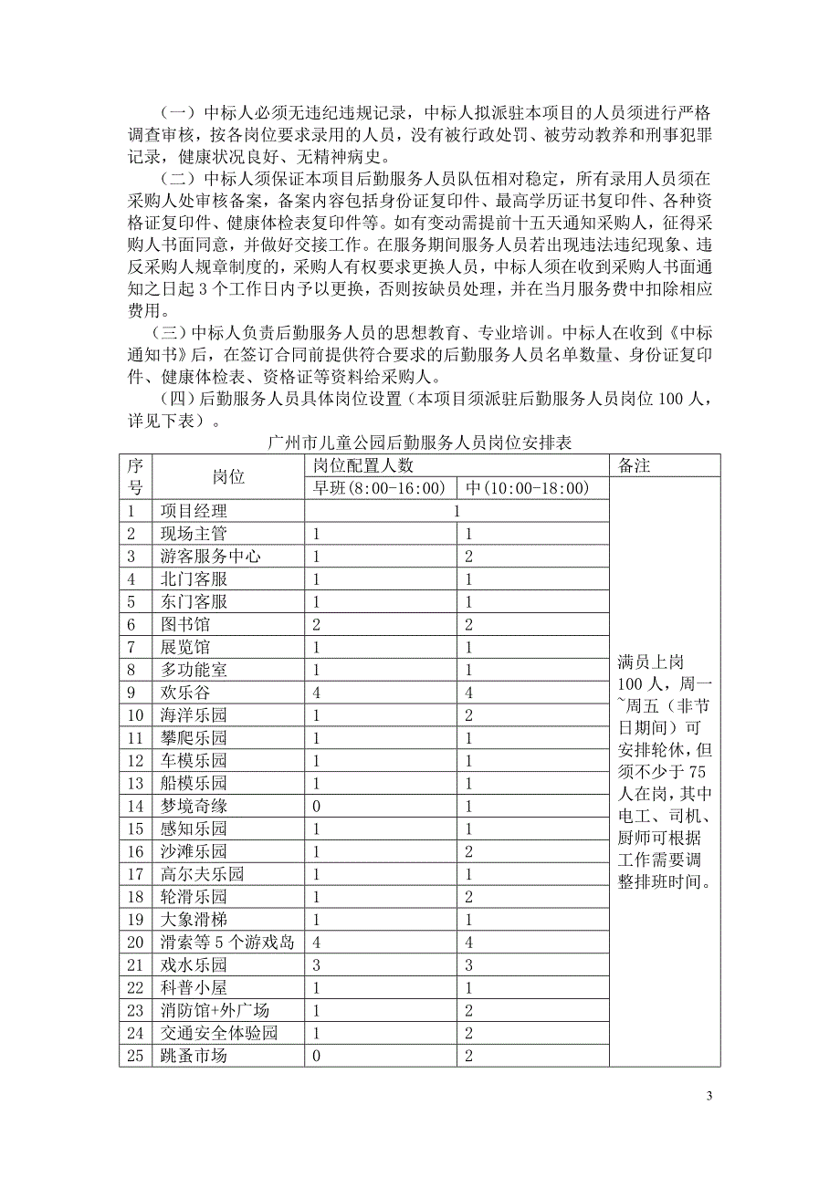 精品专题资料20222023年收藏广州市儿童公园后勤服务采购项目需求书_第3页