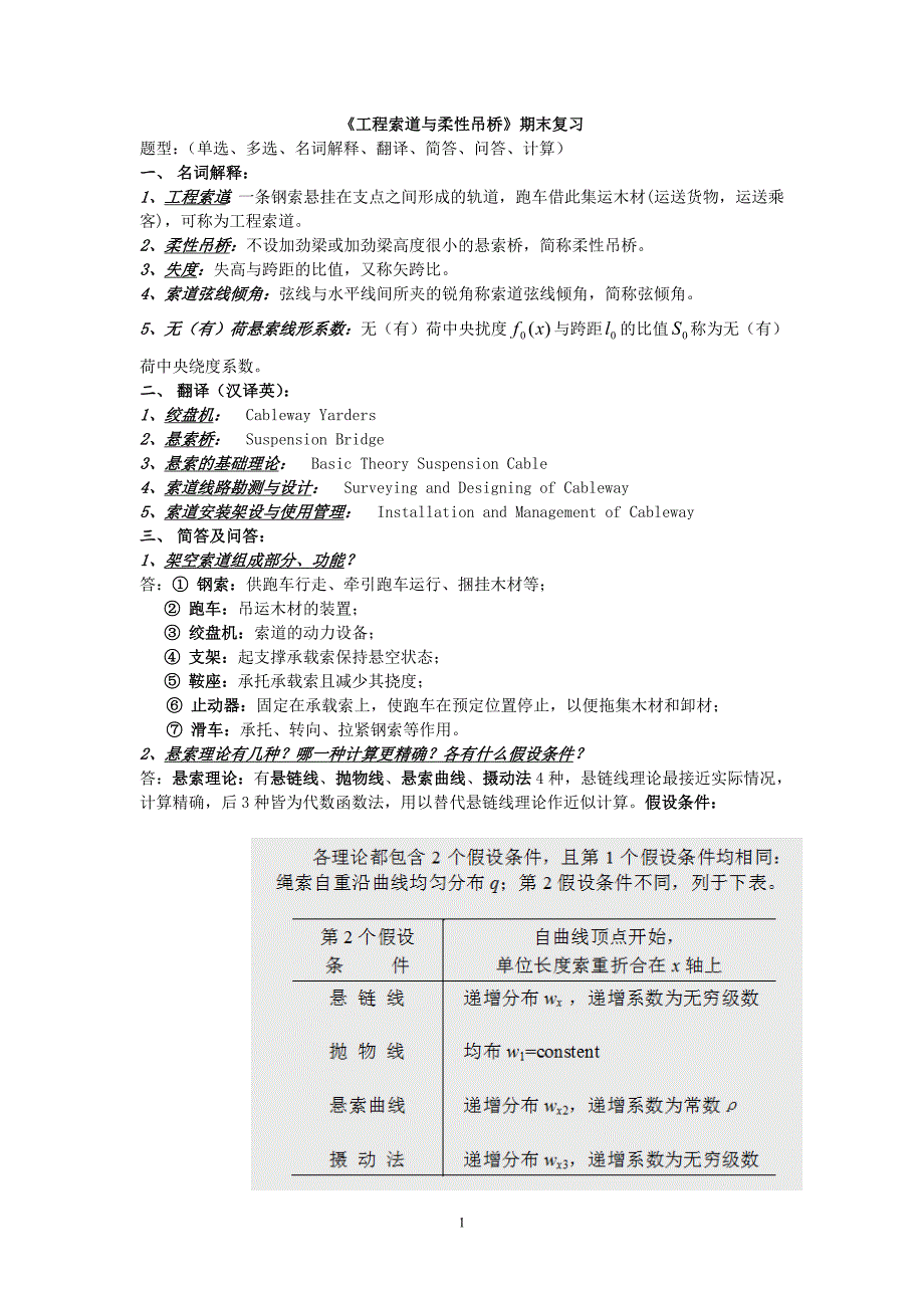 工程索道复习_第1页