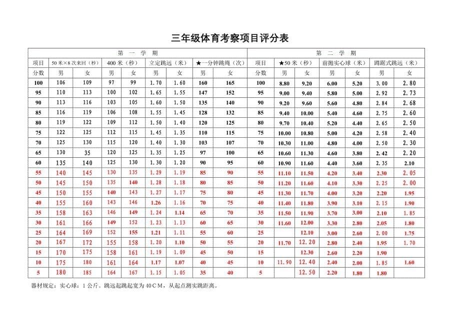 市小学体育体能考核评分标准修订稿_第5页