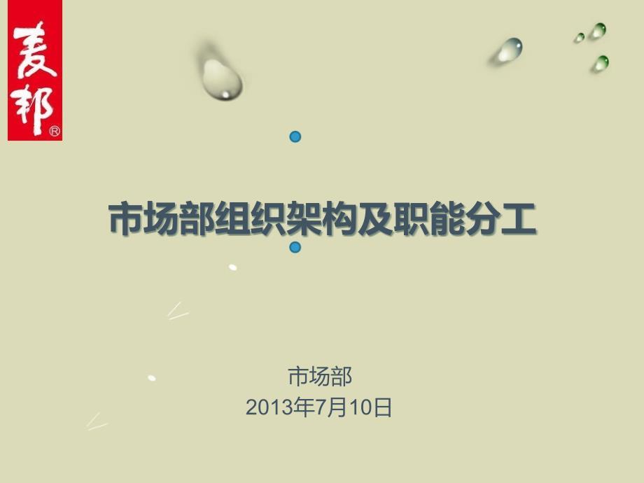 市场部组织架构及职能分工