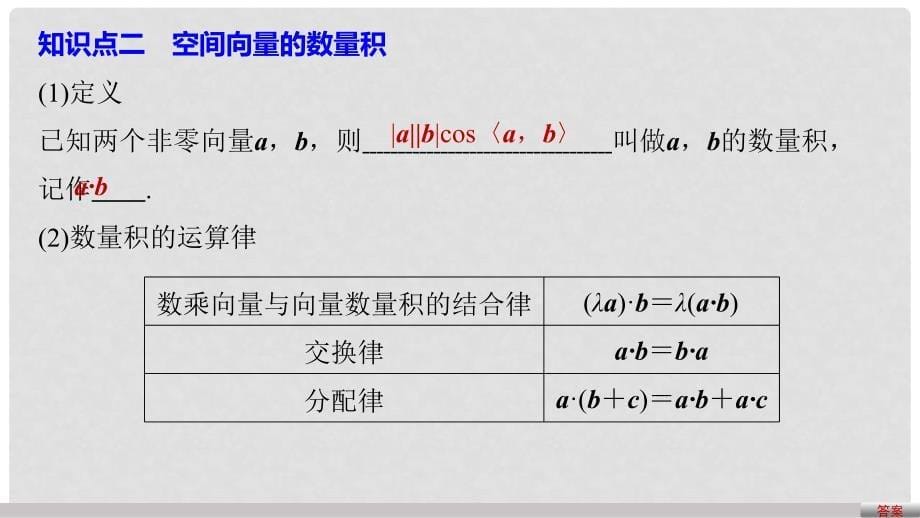 高中数学 第二章 空间向量与立体几何 2 空间向量的运算(二) 课件 北师大版选修21_第5页