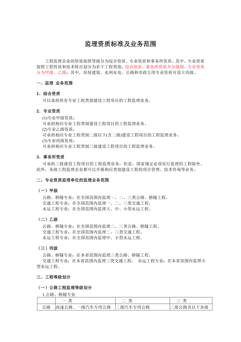 资质标准及业务范围简述_第1页