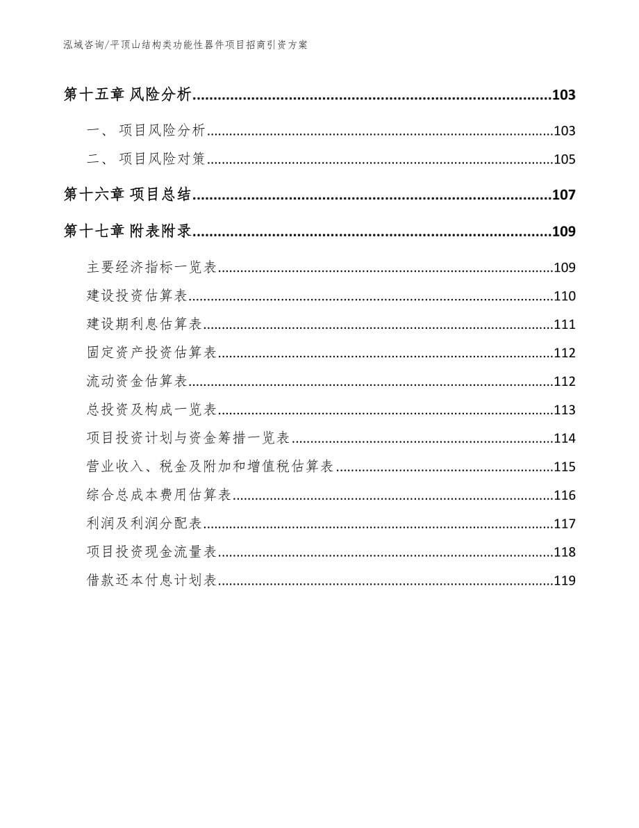 平顶山结构类功能性器件项目招商引资方案_第5页