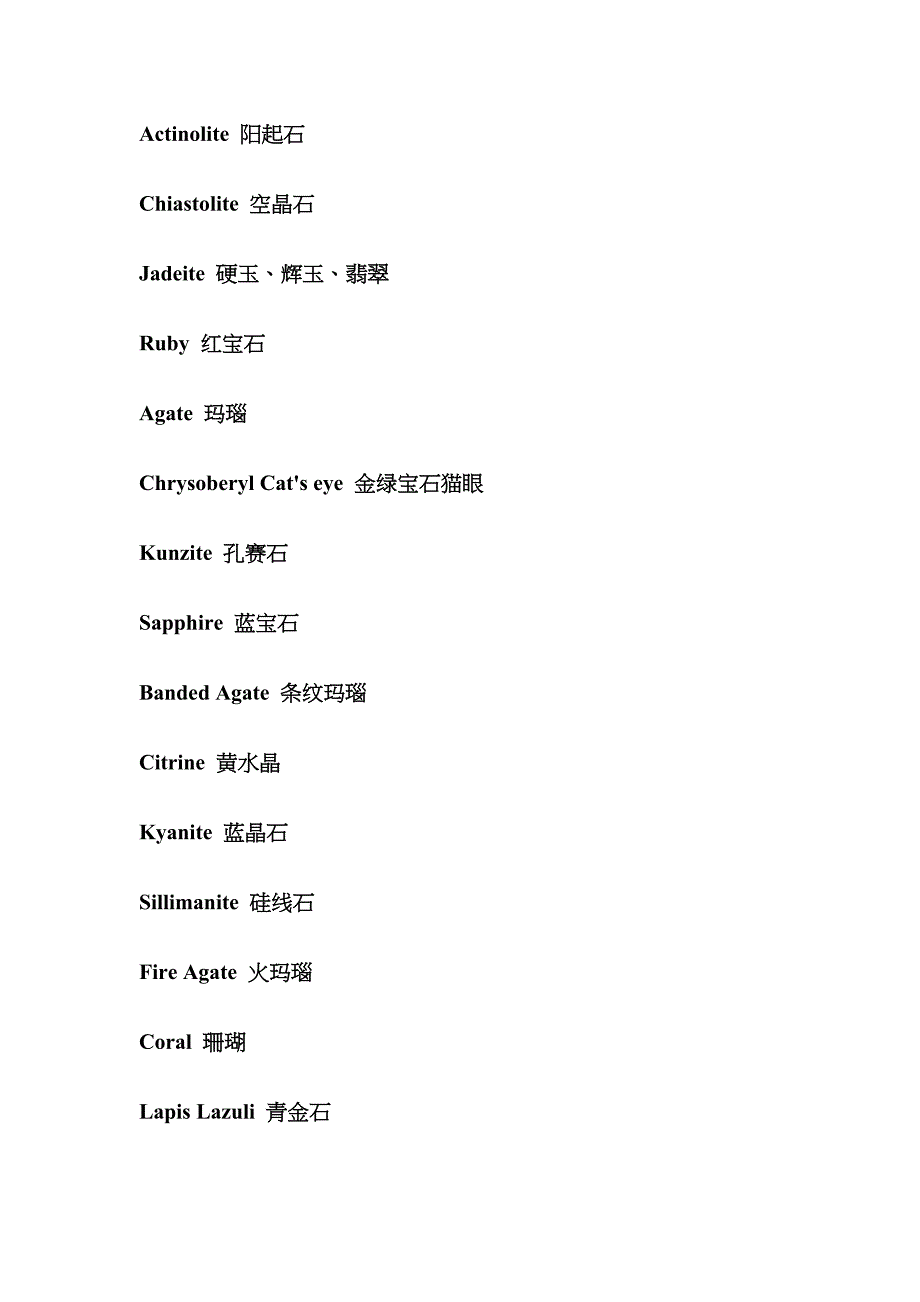 各种宝石的英文名_第1页