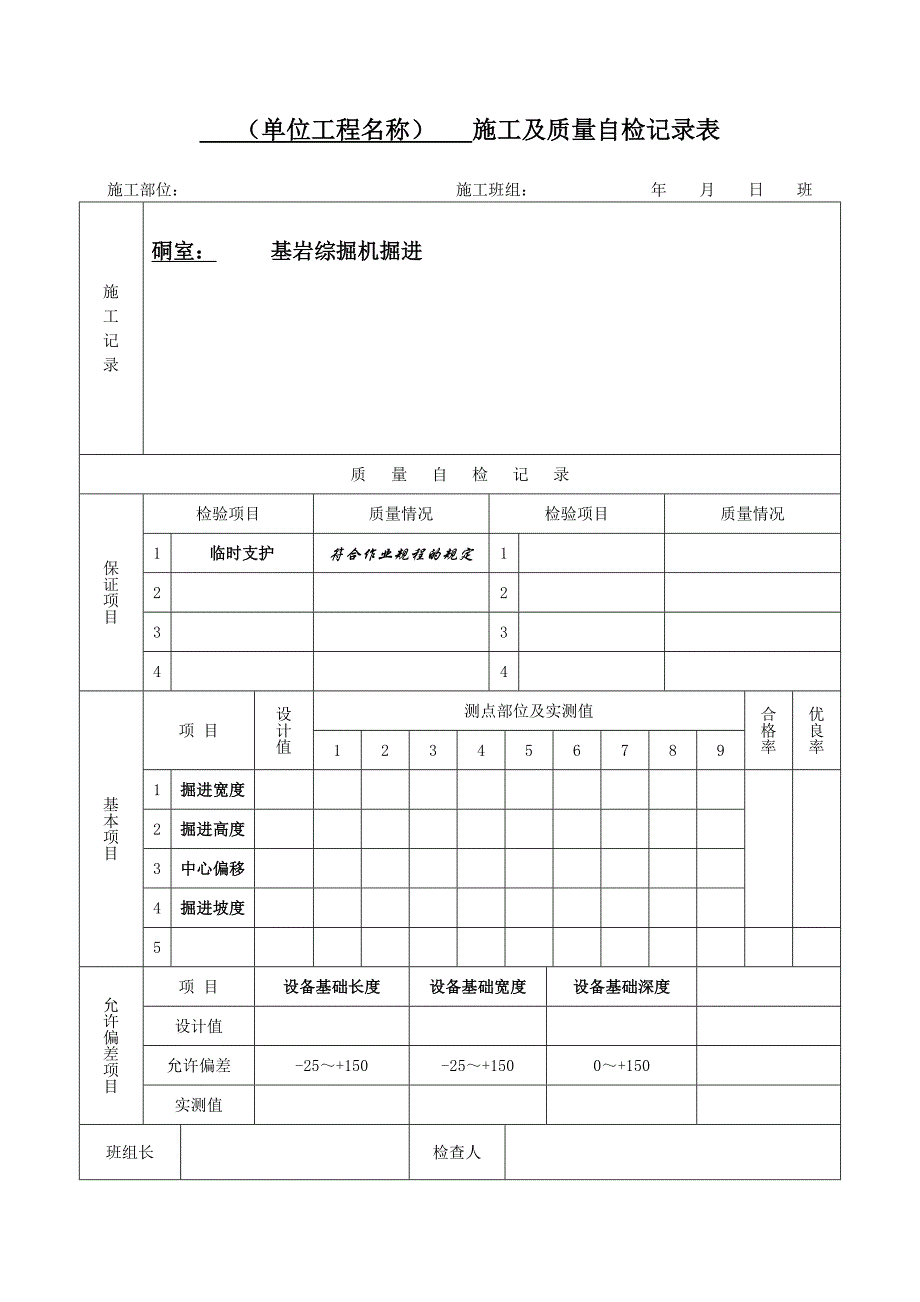 施工及质量自检记录表优质资料_第4页