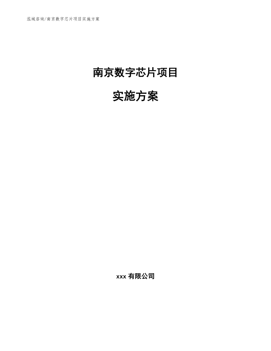 南京数字芯片项目实施方案_第1页