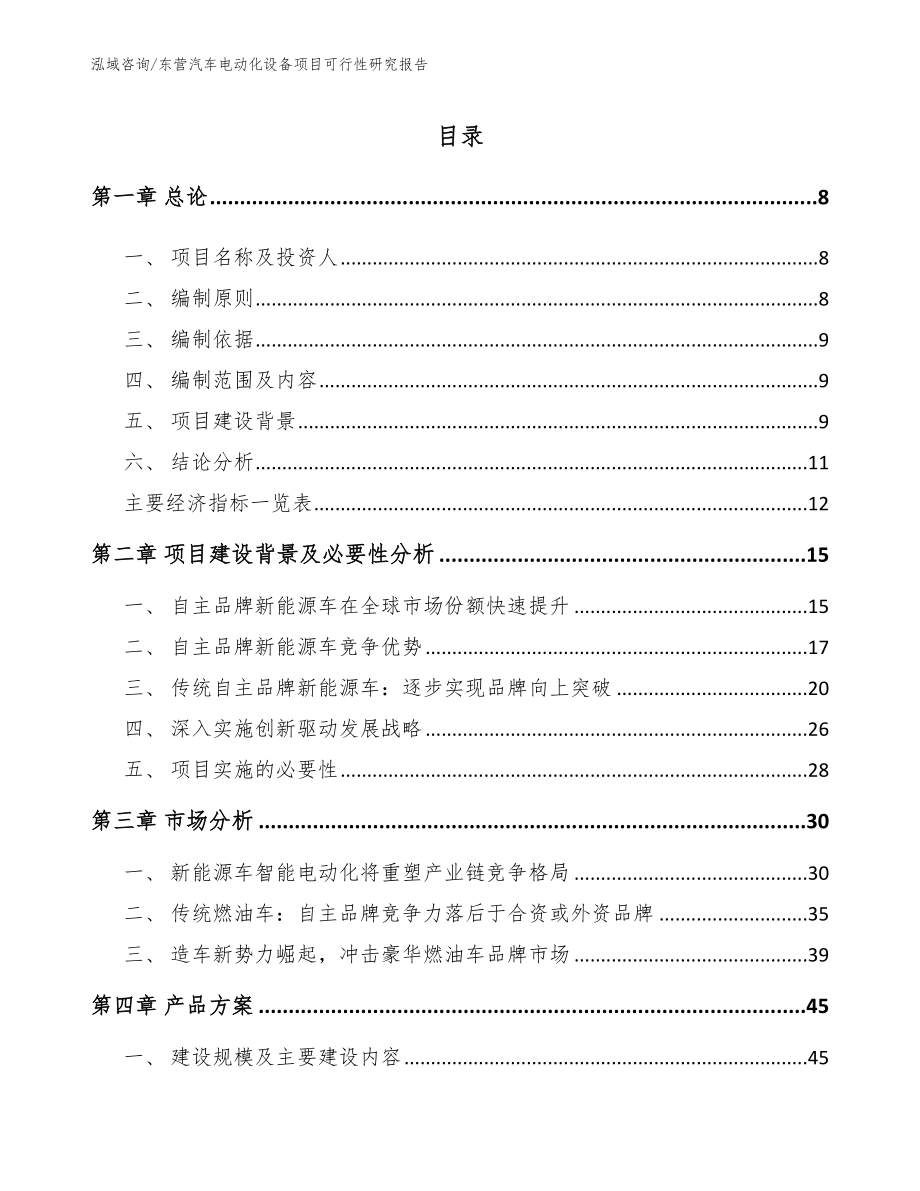 东营汽车电动化设备项目可行性研究报告（模板范文）_第1页