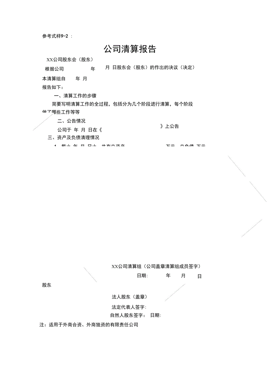 外资企业公司清算报告_第2页