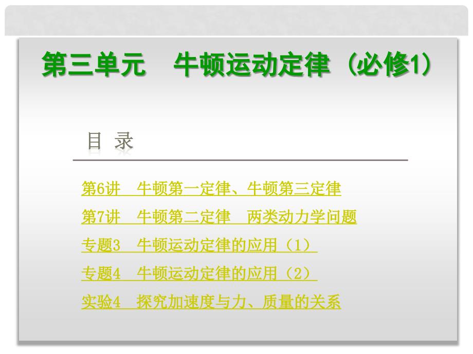 高考物理 专题4 牛顿运动定律的应用（2）备考课件_第1页