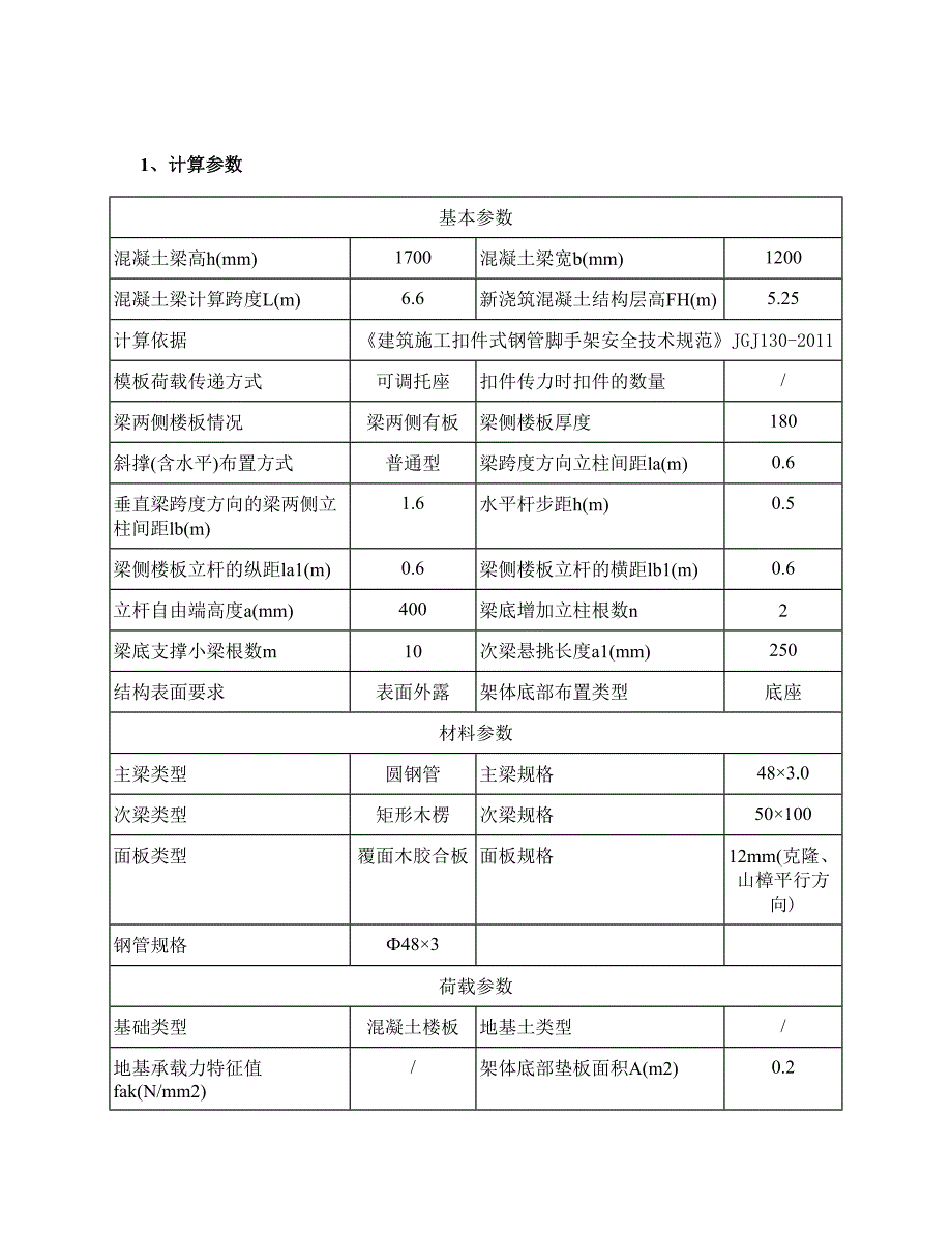 扣件式梁模板支撑计算书_第2页