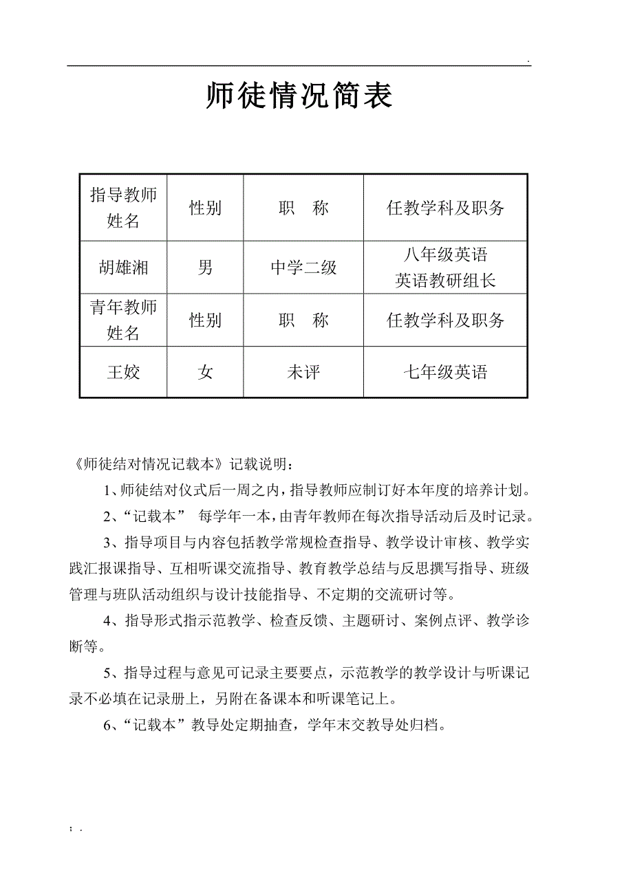 青蓝工程记录册_第2页