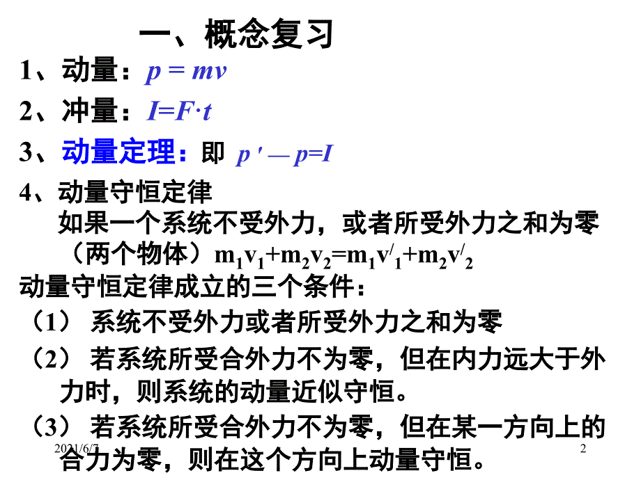 级选修35第十六章动量守恒定律单元复习PPT课件_第2页