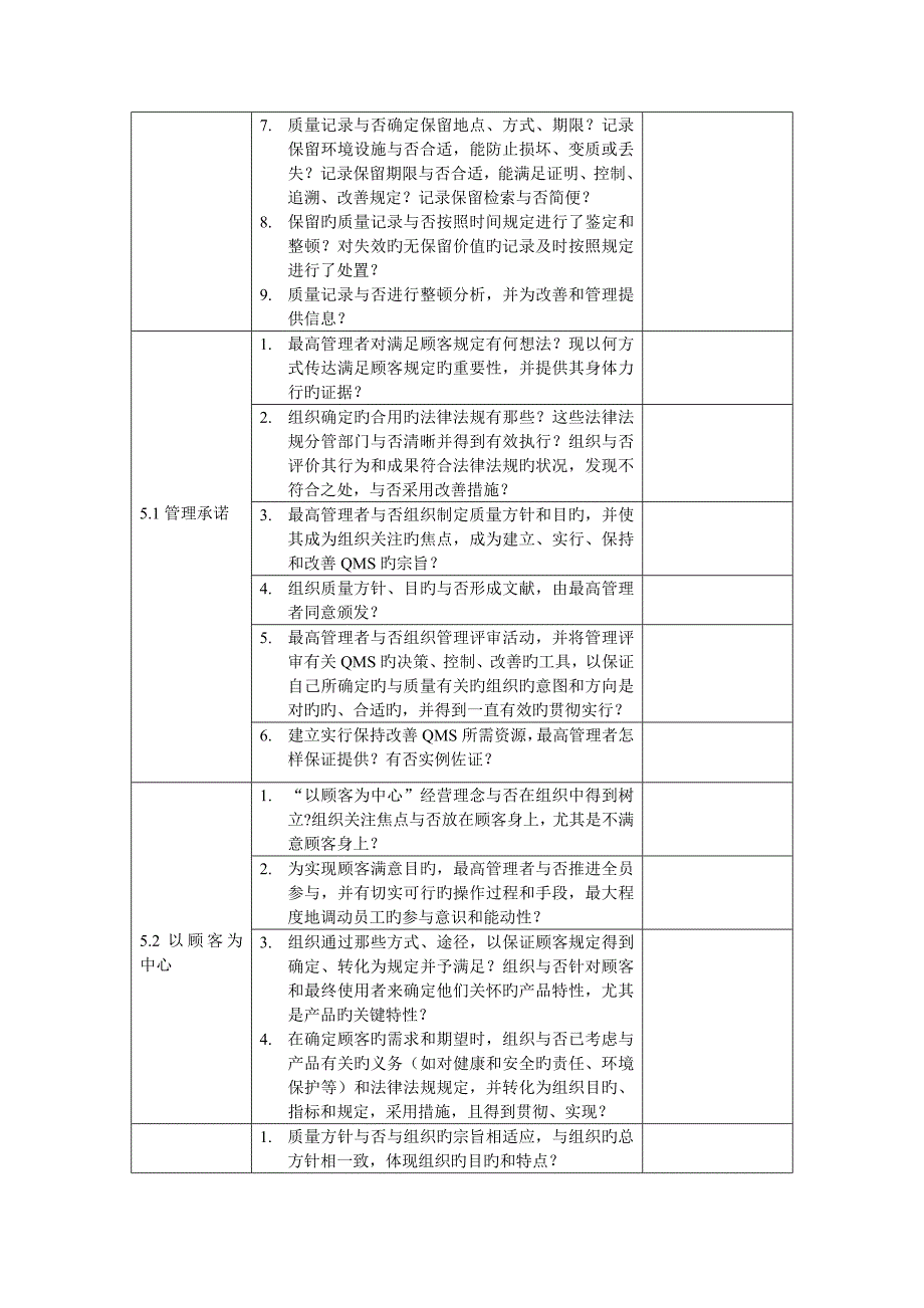 质量管理体系审核清单_第3页