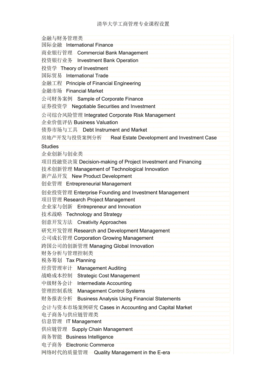 清华大学工商管理专业课程设置_第2页