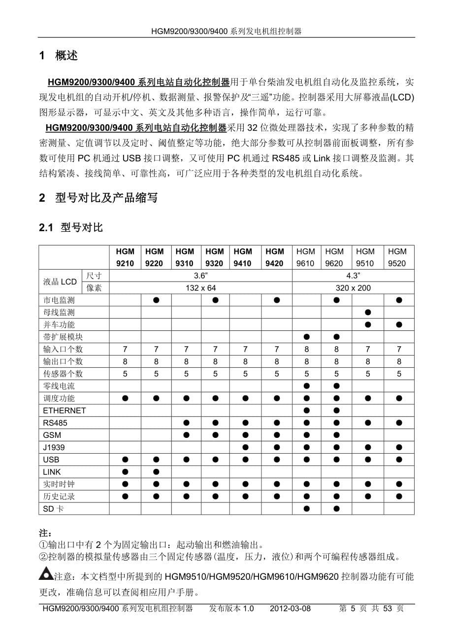 众智smartgenHGM92400系列发电机组控制器说明书_第5页