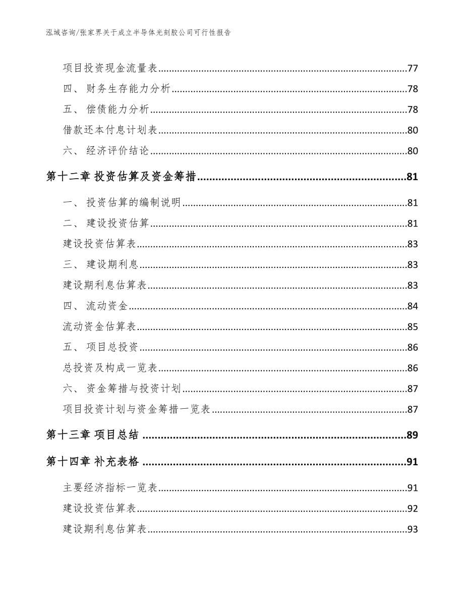 张家界关于成立半导体光刻胶公司可行性报告范文模板_第5页